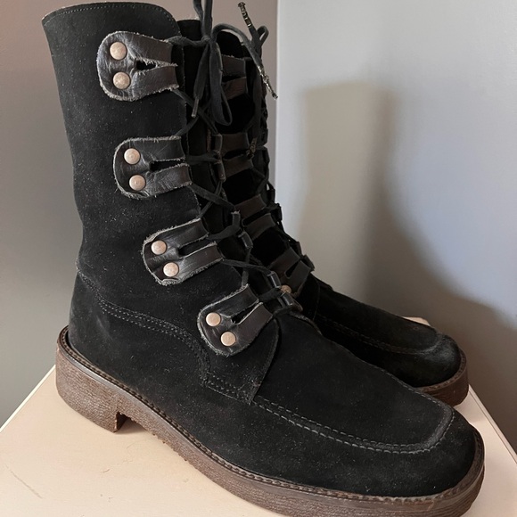 Shoes - Vintage Melangit Women Snow Winter Suede  Boots SZ US 9.5 Foot lenght 12 Inches